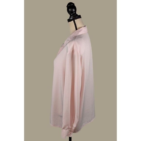 Notations Vintage Light Pink Button Front Long Sleeve Shirt with Embroidery Size - Picture 6 of 9
